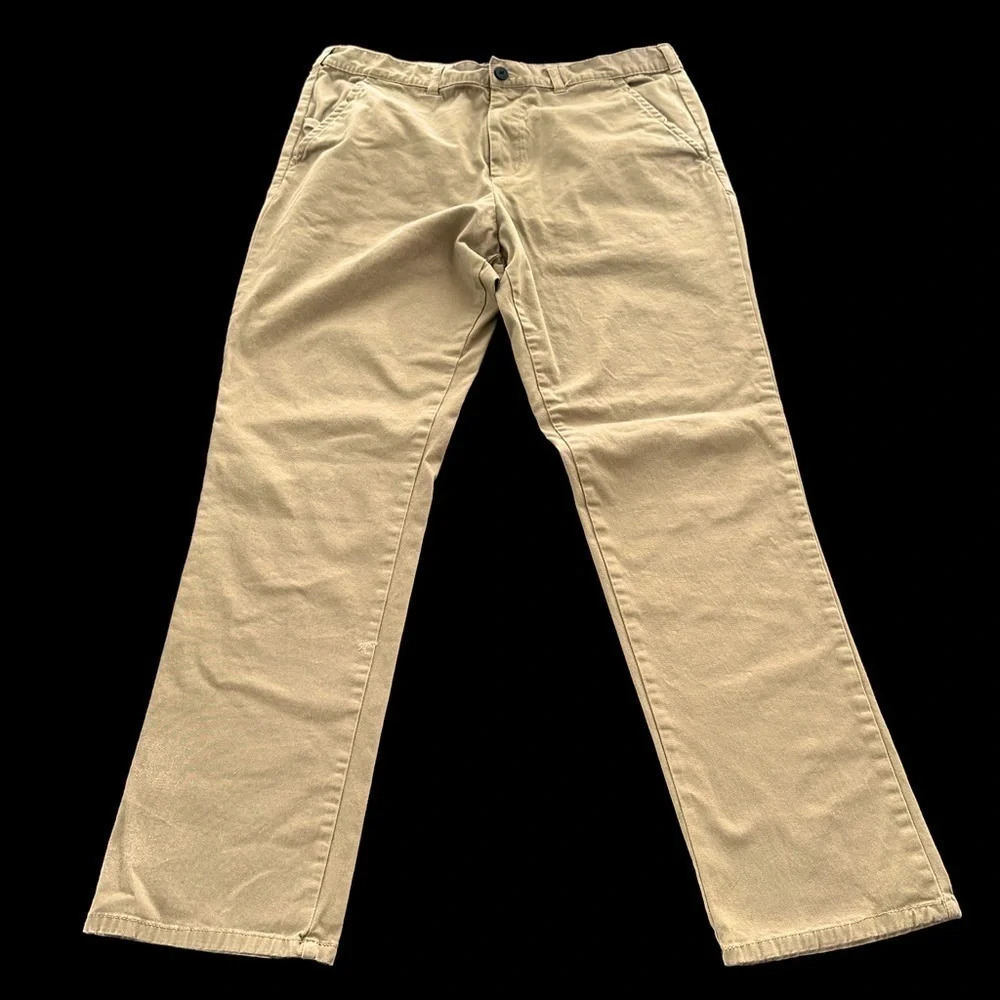Pacsun Mens 36 waist Tan Slim Leg cotton stretch Chino pants casual 30” inseam
